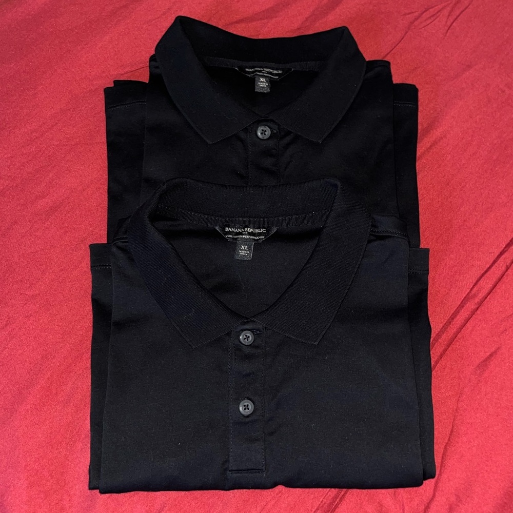 Banana Republic Black Luxe Touch Performance Polo Shirt